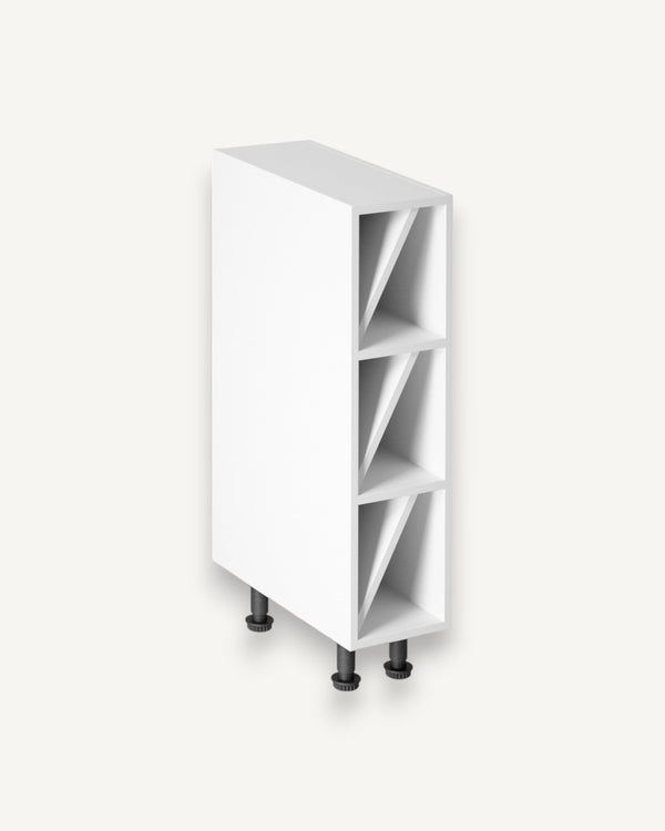 Unterschrank 20 cm Glanzia – D20W – Weiß / Hochglanz – Moderner Küchenschrank
