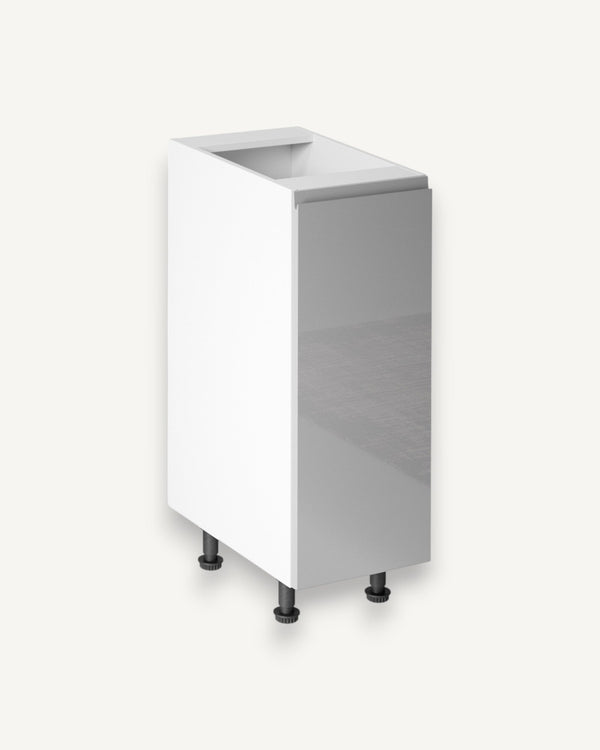 Unterschrank 30 cm Glanzia – D30 – Grau / Hochglanz – Moderner Küchenschrank