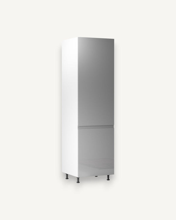 Hochschrank 60 cm Glanzia – D60R – Grau / Hochglanz – Moderner Küchenschrank