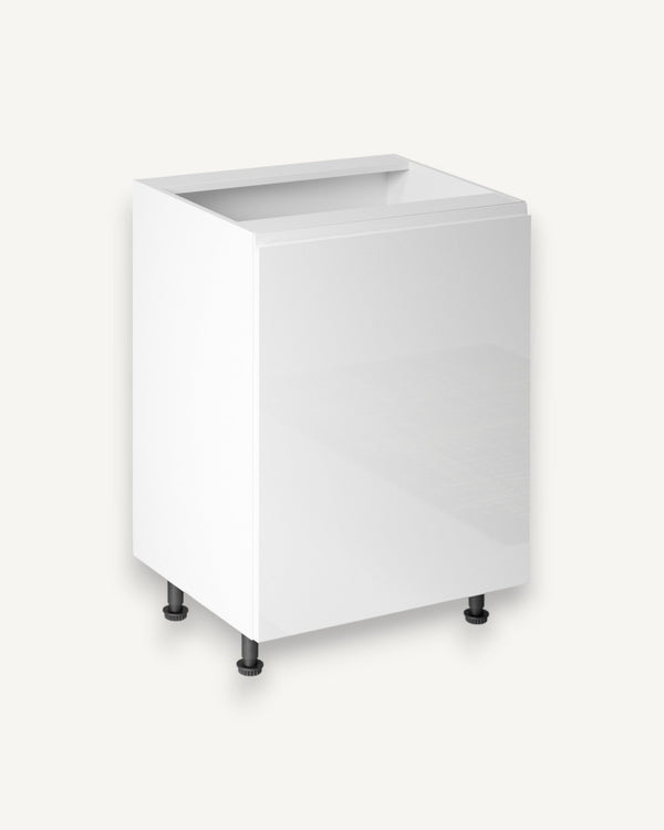 Unterschrank 60 cm Glanzia – D60 P/L– Weiß / Hochglanz – Moderner Küchenschrank