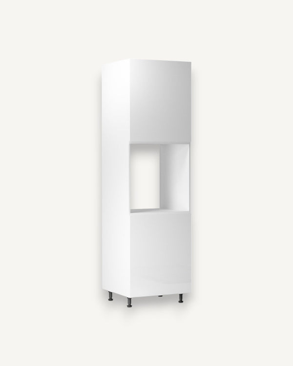 Umbauschrank 60 cm Glanzia – D60P – Weiß / Hochglanz – Moderner Küchenschrank