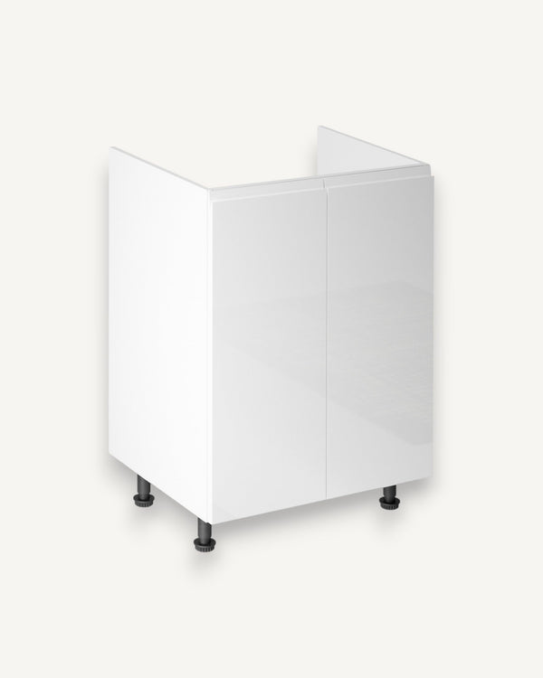 Spülenschrank 60 cm Glanzia – D60Z – Weiß / Hochglanz – Moderner Küchenschrank