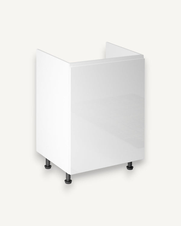 Spülenschrank 60 cm Glanzia – D60Z – Weiß / Hochglanz – Moderner Küchenschrank