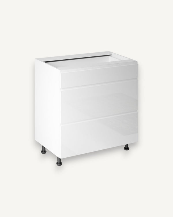 Unterschrank 80 cm Glanzia – D80S – Weiß / Hochglanz – Moderner Küchenschrank