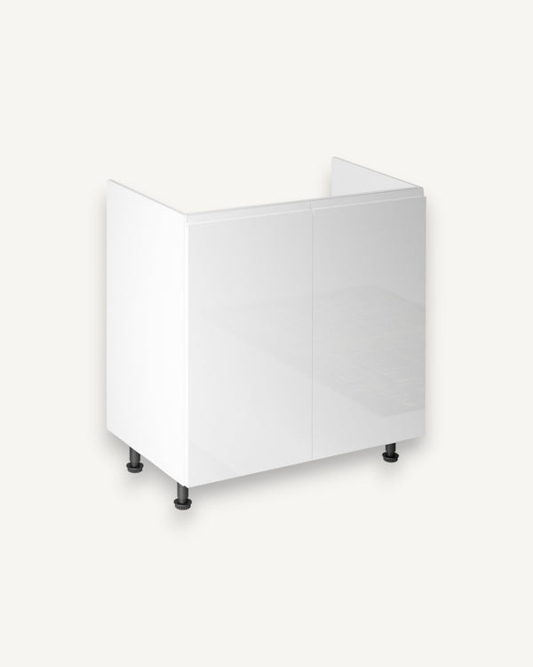 Spülschrank 80 cm Glanzia – D80Z – Weiß / Hochglanz – Moderner Küchenschrank