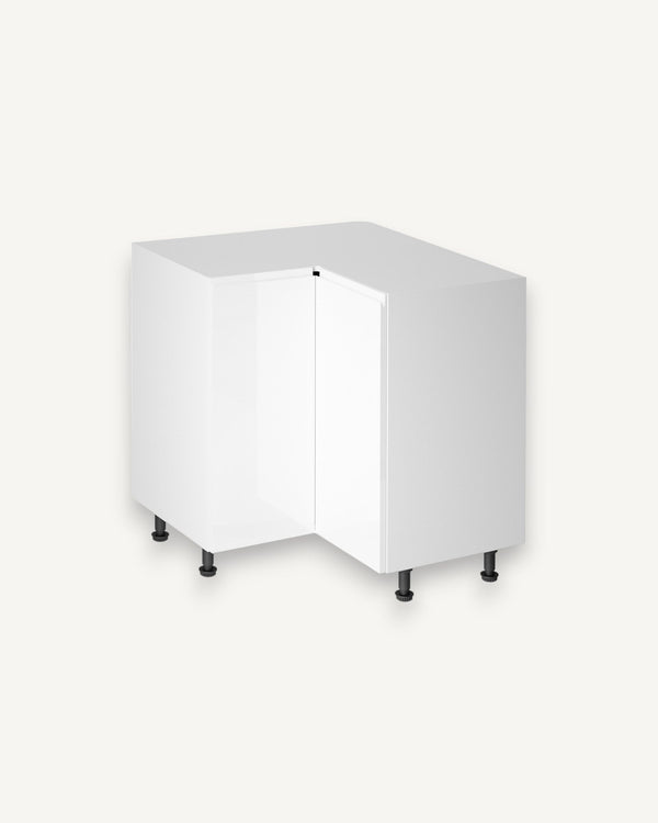 Eckunterschrank 79 cm Glanzia – D90N – Weiß / Hochglanz – Moderner Küchenschrank