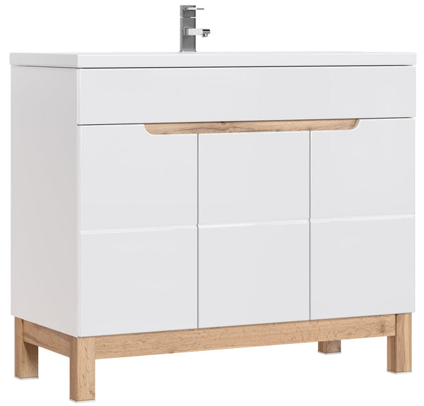 BALI Badunterschrank – 100 cm – Moderner Waschtischunterschrank mit griffloser Front