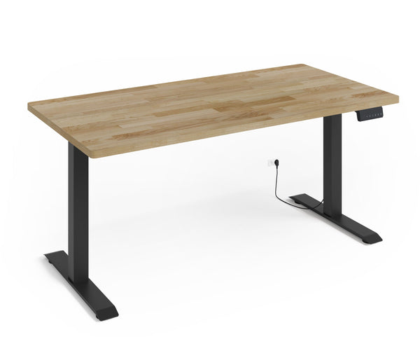 BIM NATURAL – Höhenverstellbarer Schreibtisch mit Massivholzoptik