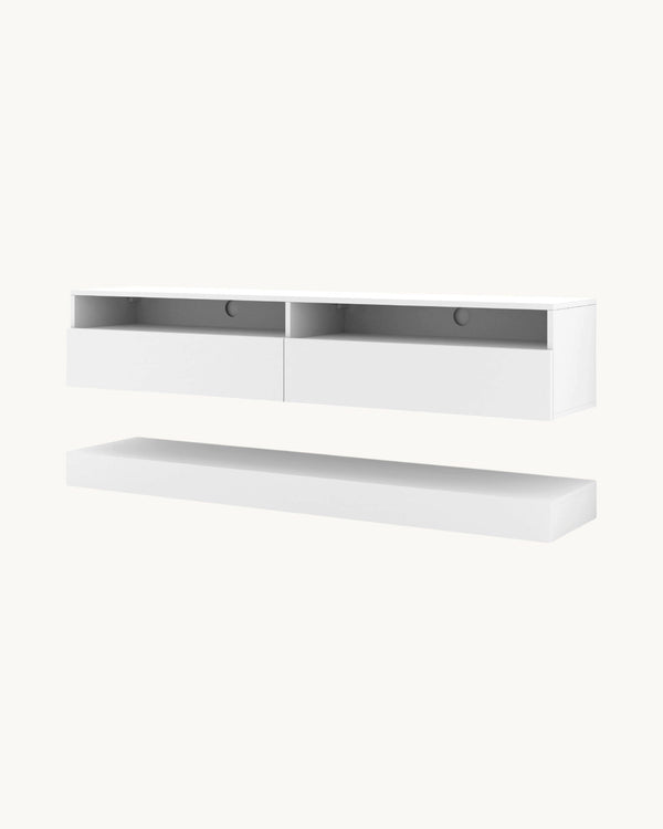 DUO TV-Schrank – 160 cm – Hängendes Lowboard mit Bodenplatte