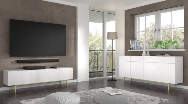 KAIRO Wohnzimmer-Set – 2 Teile – Modern und stilvoll mit Fräsfronten