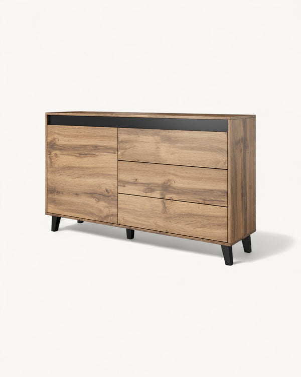 NORD I Sideboard – 138 cm – Modernes Aufbewahrungsmöbel mit Holzoptik