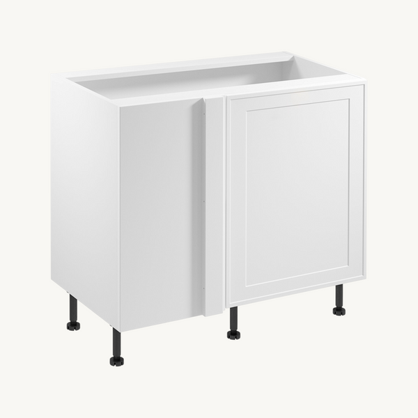 Küchenunterschrank D100N P/L – Livaro Weiß / Weiß Rahmen