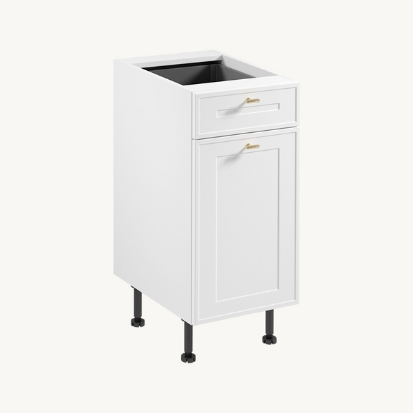 Livaro D40S1 P/L Unterschrank - Weiß / Weiß Rahmen
