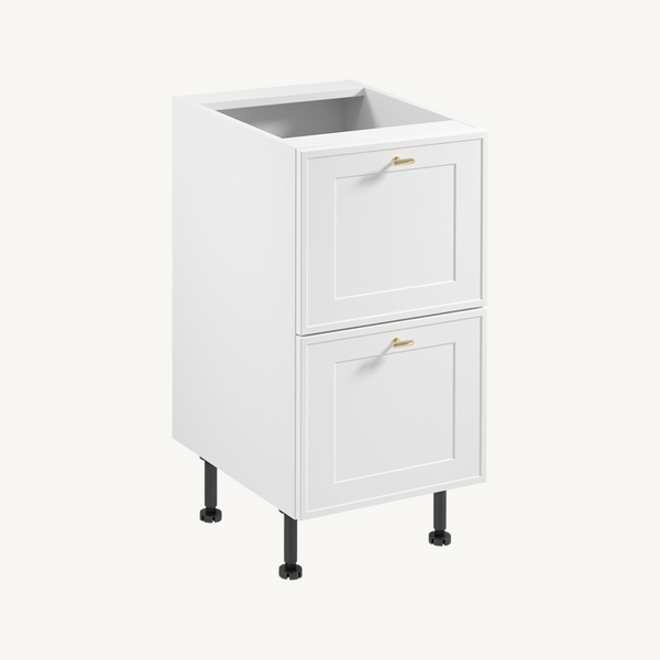 Unterschrank D45S2 AX - Livaro Weiß / Weiß Rahmen