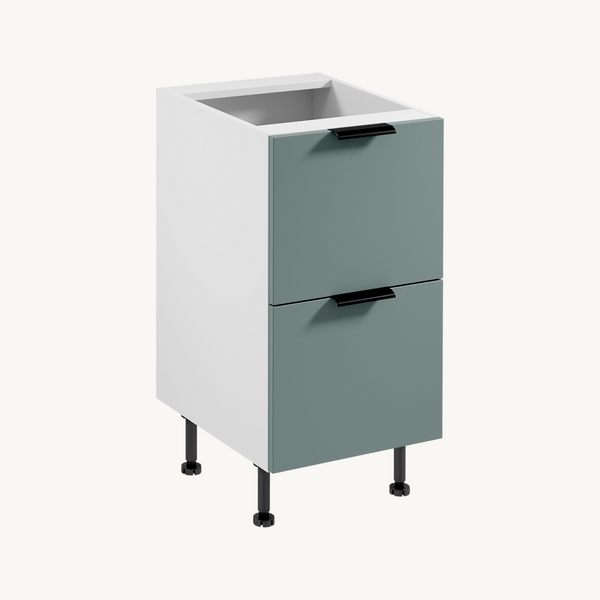 Unterschrank D45S2 AX - Livaro - Weiß / Grün Matt