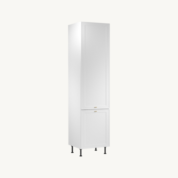 Hochschrank D60T P/L AX – Livaro Weiß / Weiß Rahmen mit 5 Innenschubladen