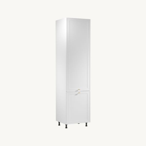 Hochschrank D60ZLN P/L – Livaro Weiß / Weiß Rahmen für Kühlschrank