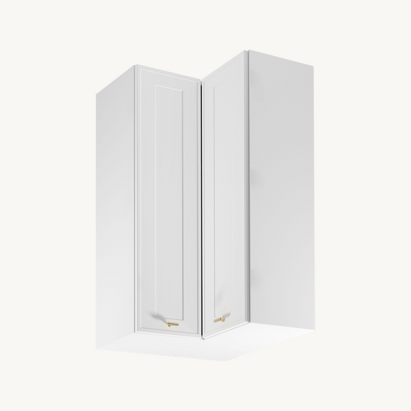 Eck-Oberschrank G60N2 - Livaro Weiß / Weiß Rahmen