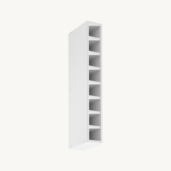 Oberschrank W15 - Livaro Weiß / Weiß Rahmen