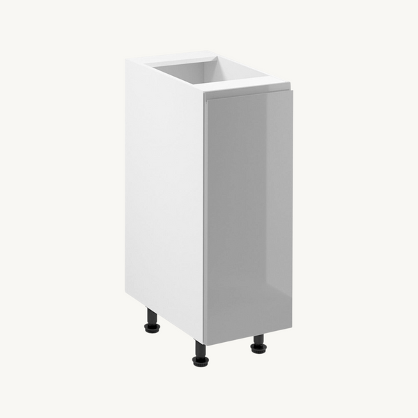 Unterschrank 30 cm Glanzia – D30 P/L – Grau / Hochglanz – Moderner Küchenschrank