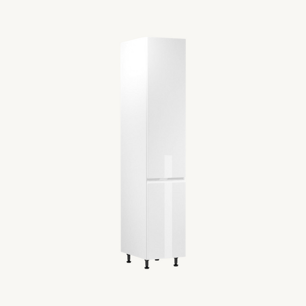 Hochschrank 40 cm Glanzia – D40SP P/L– Weiß / Hochglanz – Moderner Küchenschrank