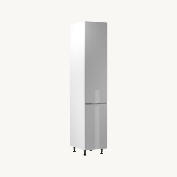 Hochschrank 40 cm Glanzia – D40SP P/L– Grau / Hochglanz – Moderner Küchenschrank