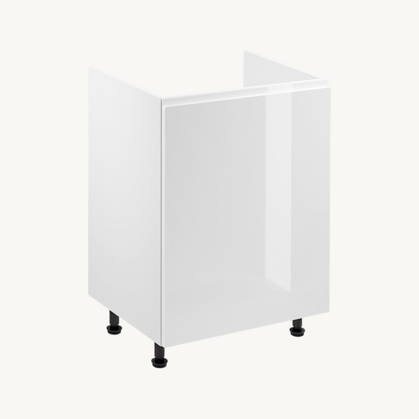 Spülenschrank 60 cm Glanzia – D60Z P/L – Weiß / Hochglanz – Moderner Küchenschrank