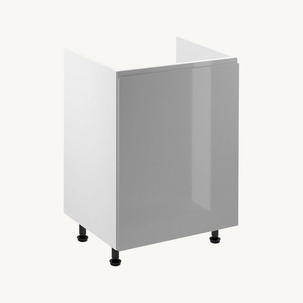 Spülenschrank 60 cm Glanzia – D60Z P/L – Grau / Hochglanz – Moderner Küchenschrank