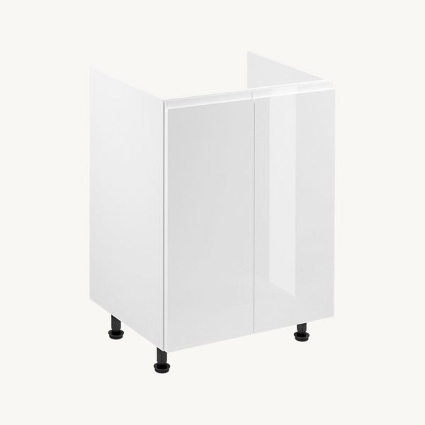 Spülenschrank 60 cm Glanzia – D60Z – Weiß / Hochglanz – Moderner Küchenschrank