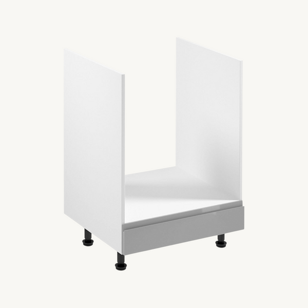 Umbauschrank 60 cm Glanzia – D60ZK – Grau / Hochglanz – Moderner Küchenschrank