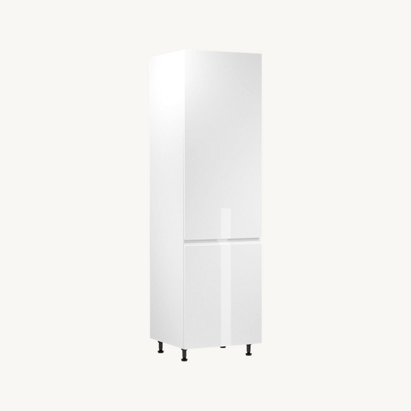 Kühlumbauschrank 60 cm Glanzia – D60ZL – Weiß / Hochglanz – Moderner Küchenschrank