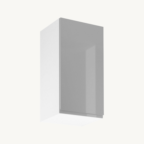 Hängeschrank 40 cm Glanzia – G40 – Grau / Hochglanz – Moderner Küchenschrank