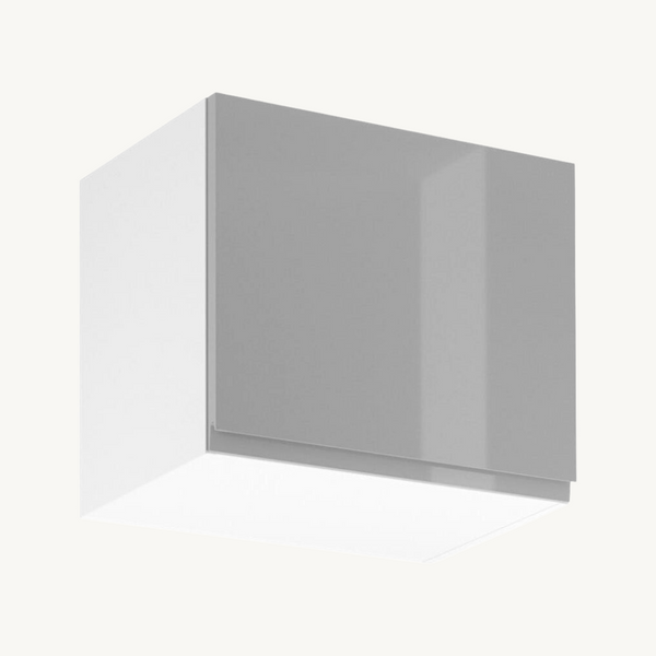 Hängeschrank 50 cm Glanzia – G50K – Grau / Hochglanz – Moderner Küchenschrank
