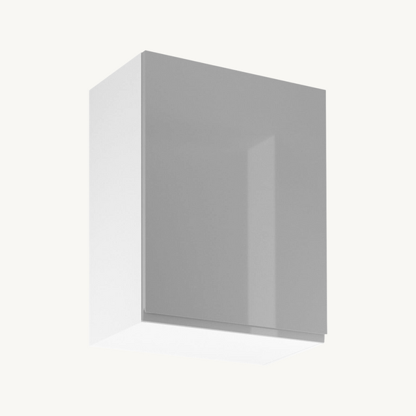 Hängeschrank 60 cm Glanzia – G60 P/L – Grau / Hochglanz – Moderner Küchenschrank