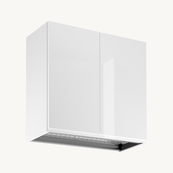 Hängeschrank 80 cm Glanzia – G80C – Weiß / Hochglanz – Moderner Küchenschrank