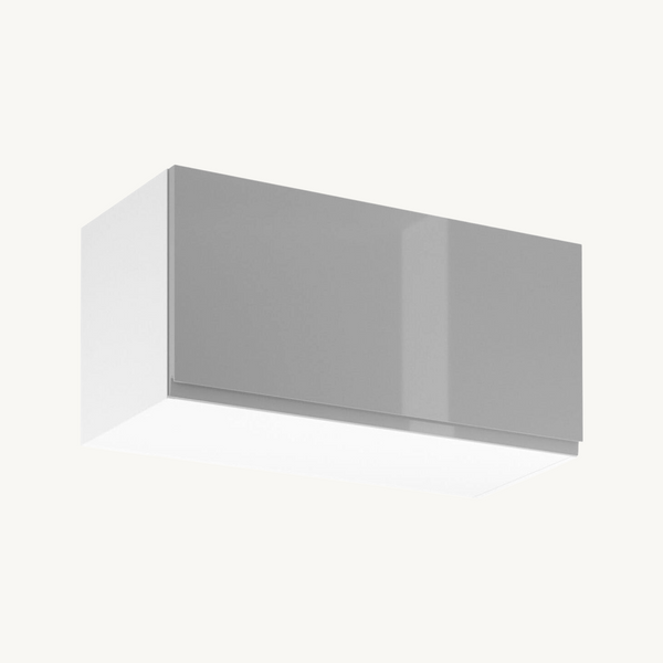 Hängeschrank 80 cm Glanzia – G80K – Grau / Hochglanz – Moderner Küchenschrank