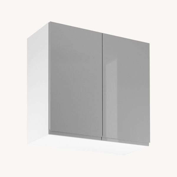 Hängeschrank 80 cm Glanzia – G80 – Grau / Hochglanz – Moderner Küchenschrank