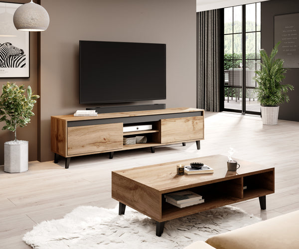 NORD II Wohnzimmer-Set – 2 Teile – Set für modernes Wohnen mit Holzoptik