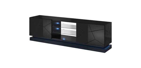 QIU TV-Möbel Modernes TV-Lowboard mit Hochglanzfront