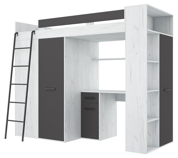 VERANA P Hochbett – Multifunktionales Jugendbett mit Schreibtisch und Schrank