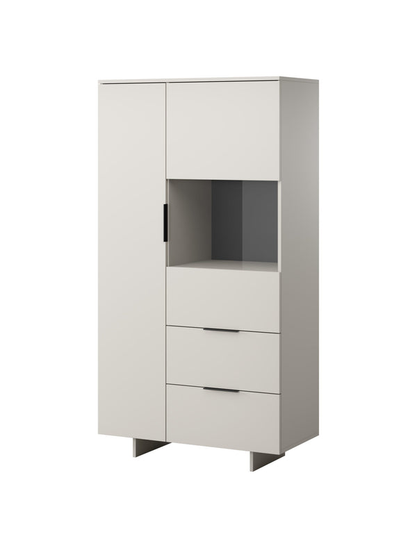 CALMA Vitrine – 90 cm – Moderne Standvitrine mit Schubladen und Glasfront