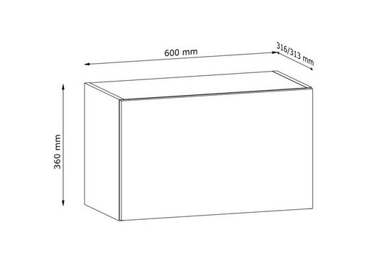 Hängeschrank 60 cm - Velora - Funktionaler Hängeschrank für eine ordentliche Küche. - Hi Markt GmbH