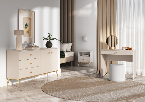 Selgin Schlafzimmer – Set – 3 Teile – Funktionale Nachttisch und Kommoden Kombination