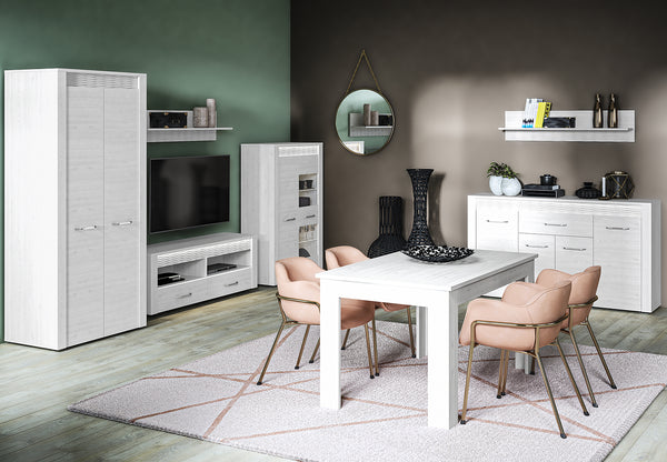CLERMONT Wohnwand Set – 6 Teile – Modernes Wohnzimmermöbel Set in Holzoptik