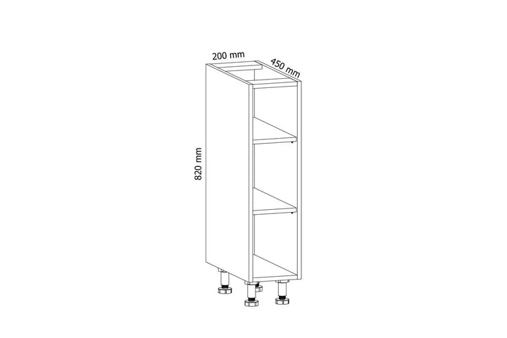 Unterschrank 20 cm - Aspen - Die erste Wahl für zeitlose Eleganz und zuverlässigen Stauraum in Ihrer Küche. - Hi Markt GmbH