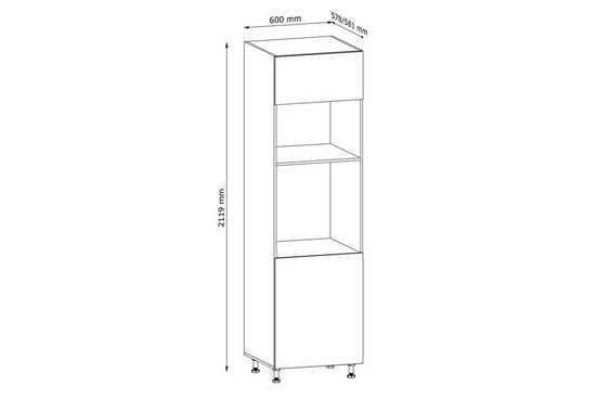 Mikrowellenumbauschrank 60 cm - Velora - EicheEffiziente Integration Ihrer Mikrowelle. - Hi Markt GmbH