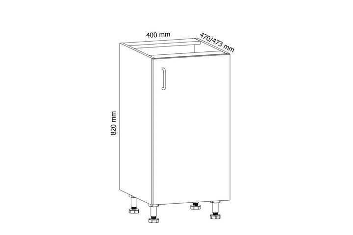 Unterschrank 40 cm - Aspen D40-P/L Grau/Hochglanz - Hi Markt GmbH