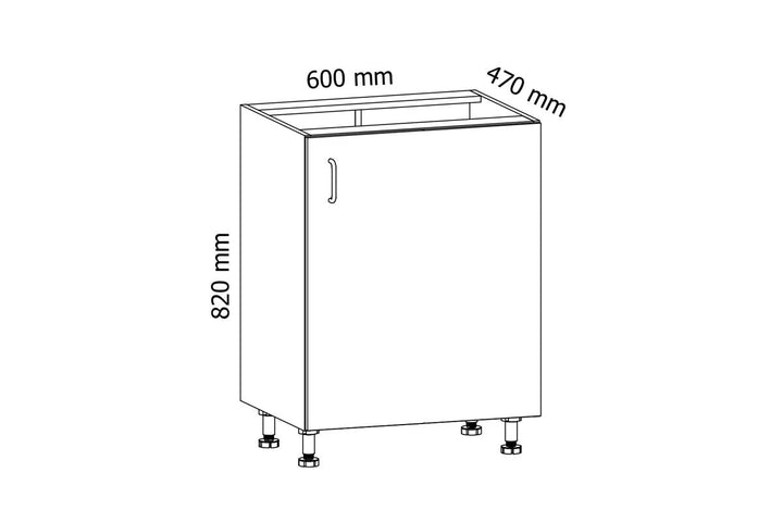 Unterschrank 60 cm - Aspen D60-P/L Grau/Hochglanz - Hi Markt GmbH