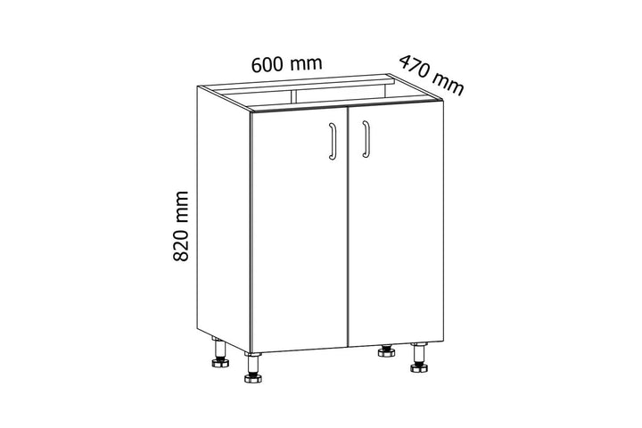 Spülenschrank 60 cm - Aspen D60Z Weiß/Hochglanz - Hi Markt GmbH