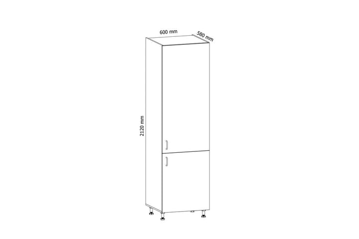 Kühlumbauschrank 60 cm - Aspen D60ZL-P/L Grau/Hochglanz - Hi Markt GmbH
